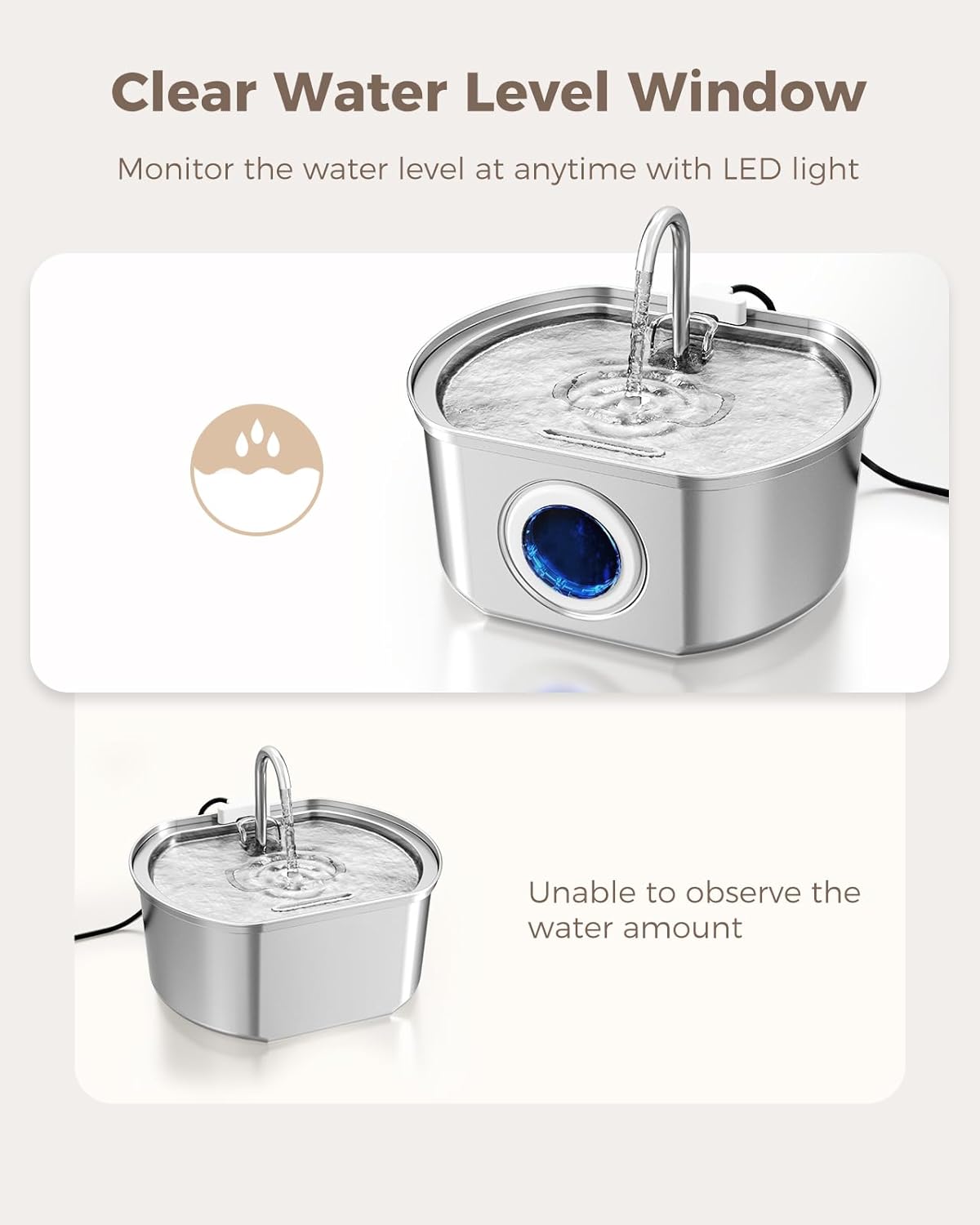 PawfectSnuggle Stainless Steel Water Fountain
