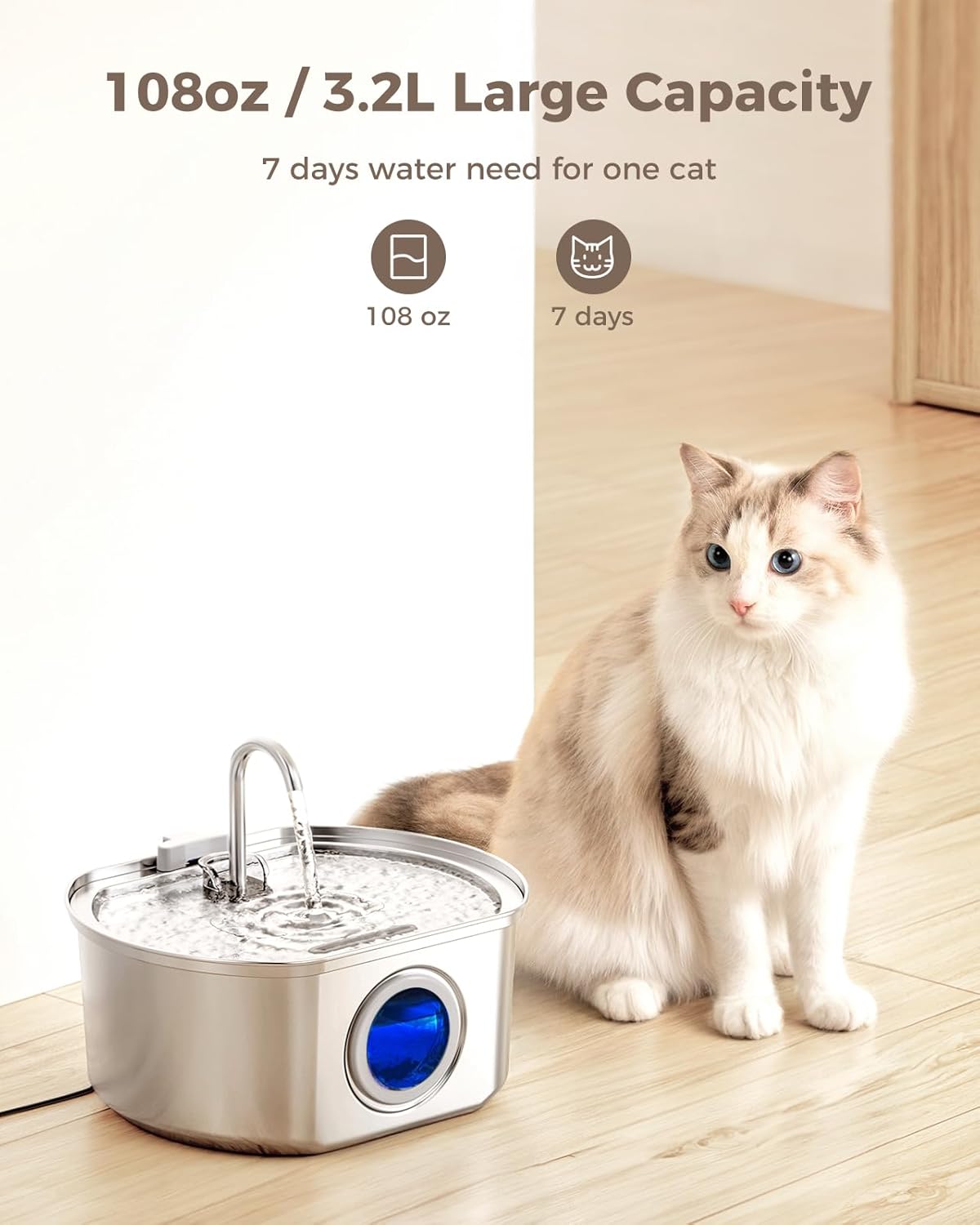 PawfectSnuggle Stainless Steel Water Fountain