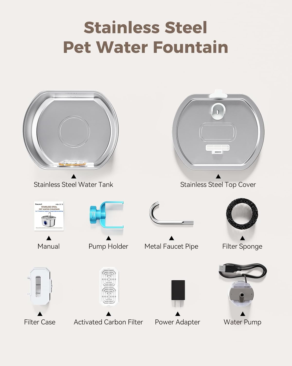 PawfectSnuggle Stainless Steel Water Fountain